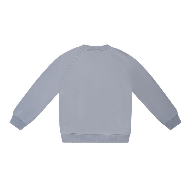 Young Original Plain Raglan Crew Sweat, Blue Light, hi-res