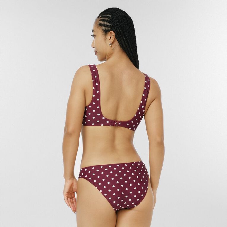 H&H Women's Scoop Bikini Top, Red Dark, hi-res