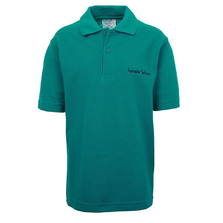 Schooltex Fernside Short Sleeve Polo with Embroidery, Jade, hi-res