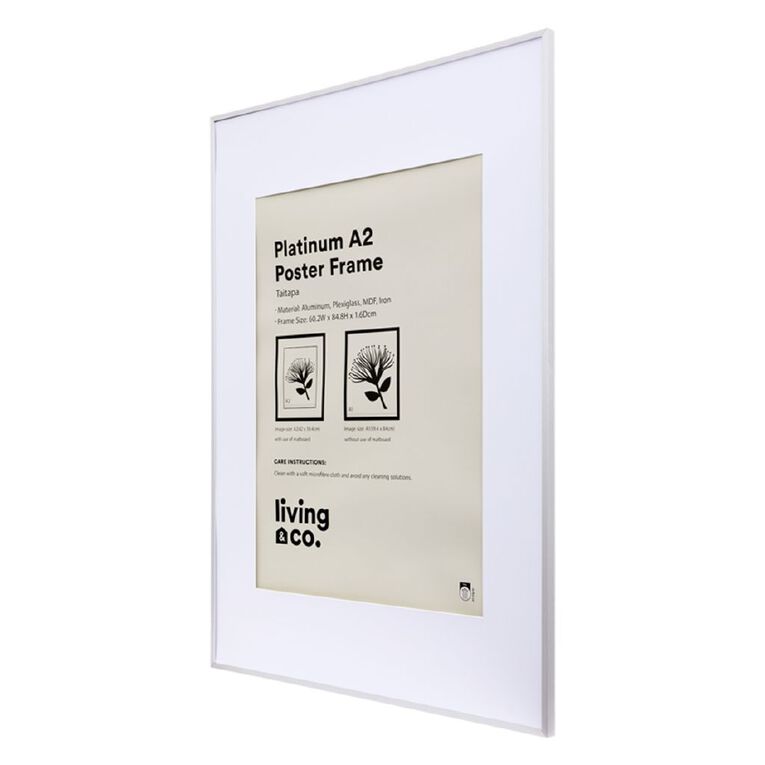 Living & Co Platinum Poster Frame A1/A2 Silver, , hi-res