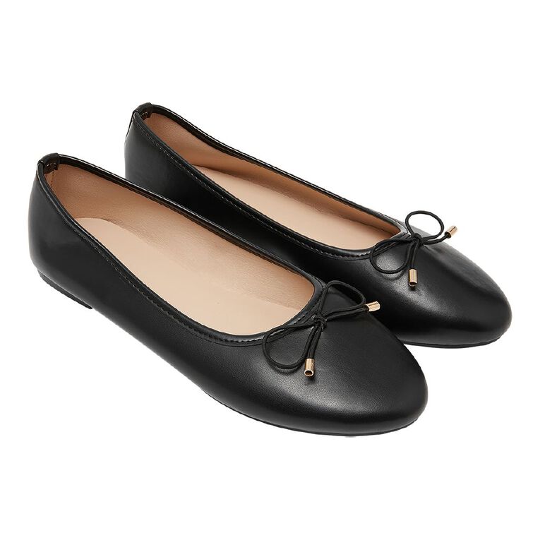 H&H Women's Minimalist Bow Ballet, Black, hi-res
