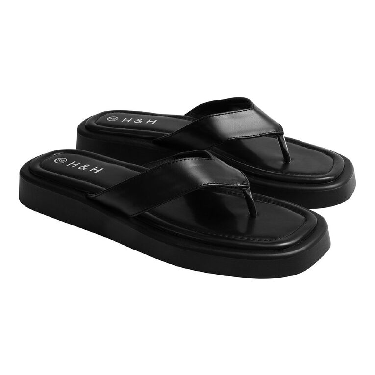 H&H Women's Suffolk Jandals, Black, hi-res