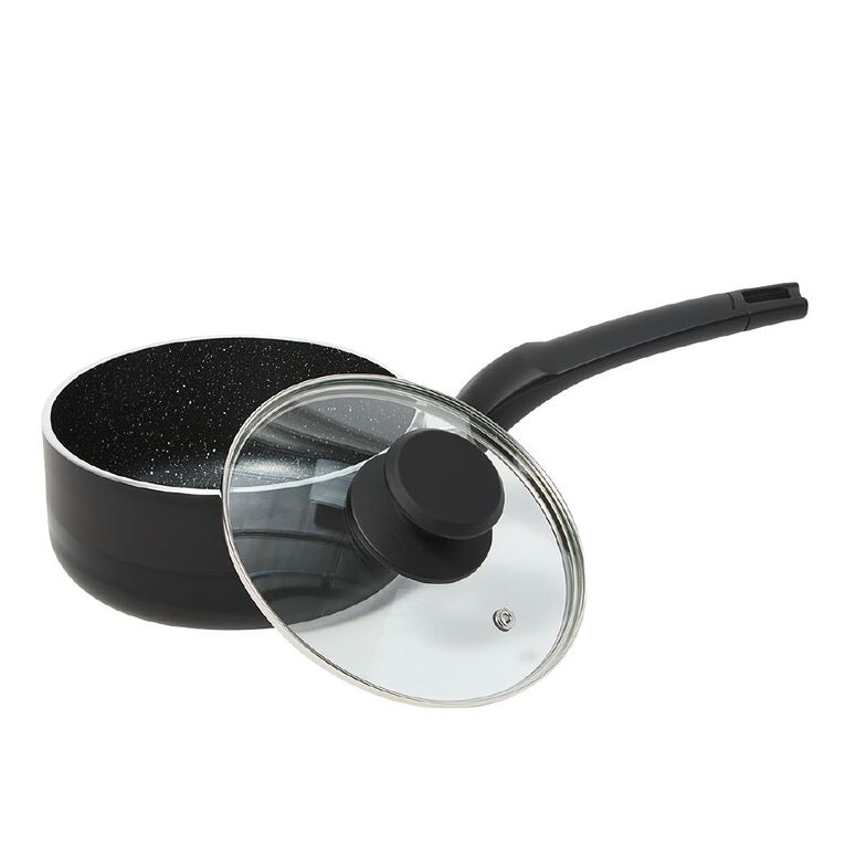 Living & Co Stone Saucepan Black 16cm, , hi-res