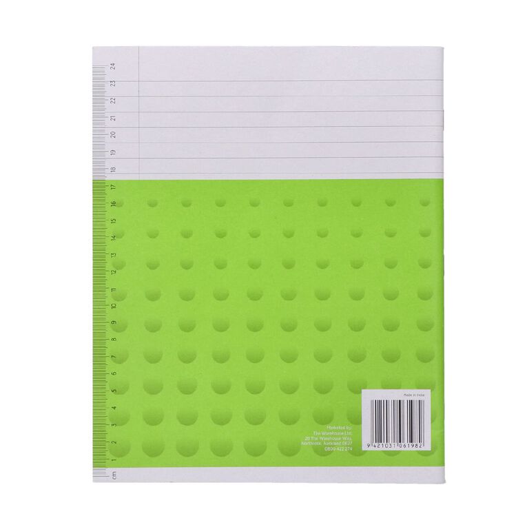 WS Exercise Book 1I5 9mm Ruled 40 Leaf Green, , hi-res