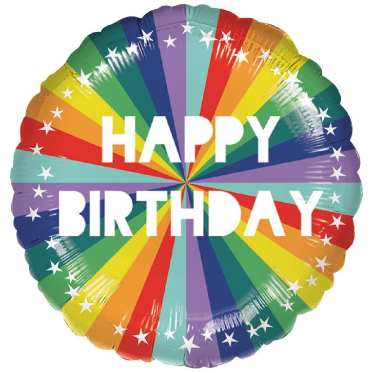 Anagram 45cm Standard Candy Rainbow Happy Birthday Balloon, , hi-res