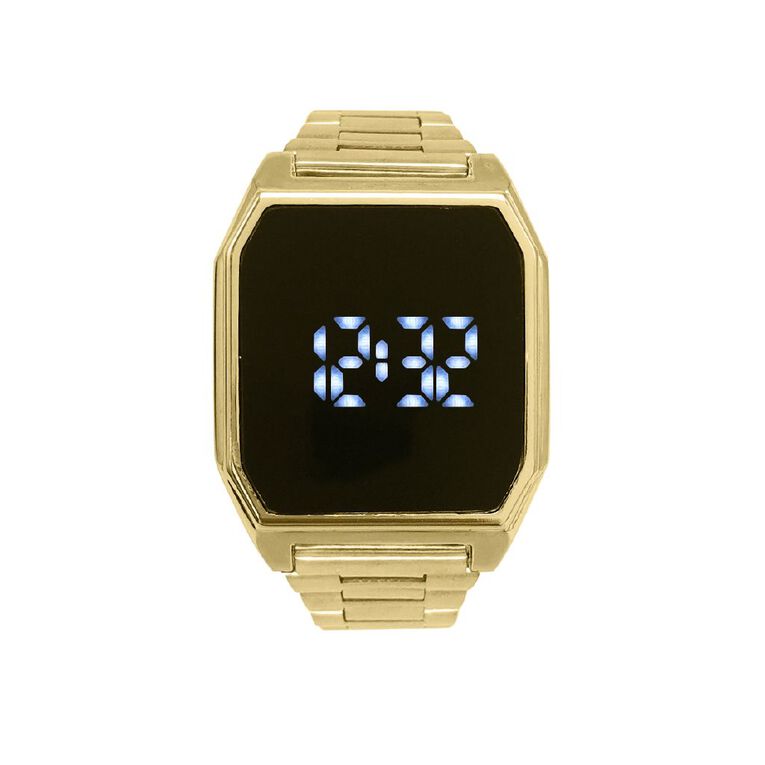 Digital Square Watch Gold, , hi-res