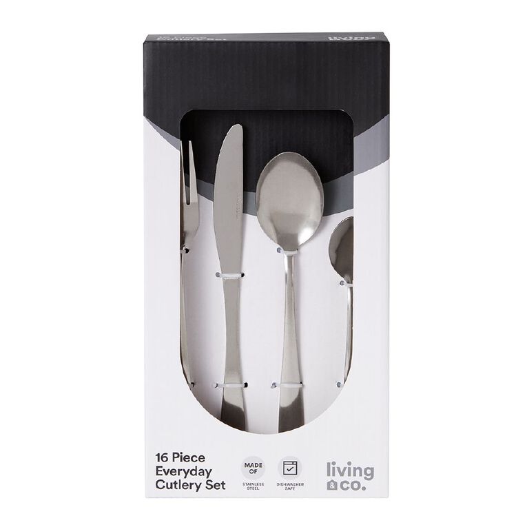 Living & Co Everyday Cutlery Set Stainless Steel 16 Piece The Warehouse