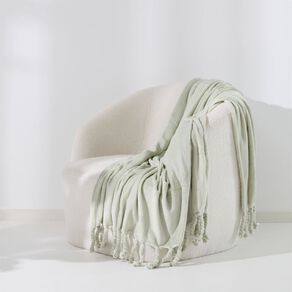 Living & Co Throw Plush Green Light 127cm x 152cm
