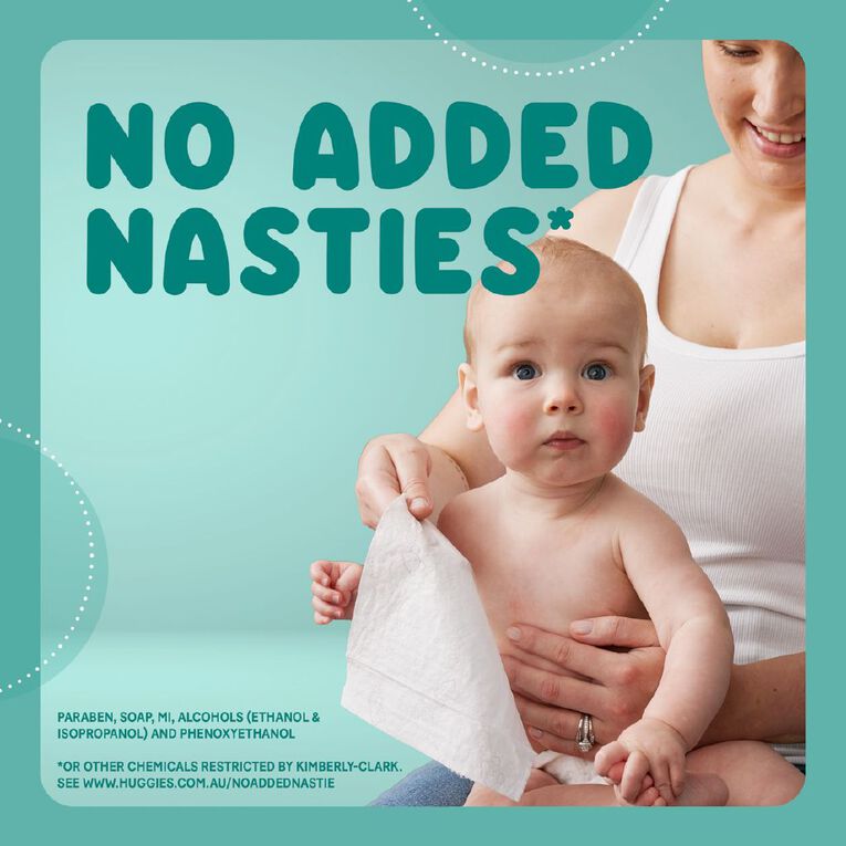 Huggies Baby Wipes Fragrance Free 80 Pack, , hi-res