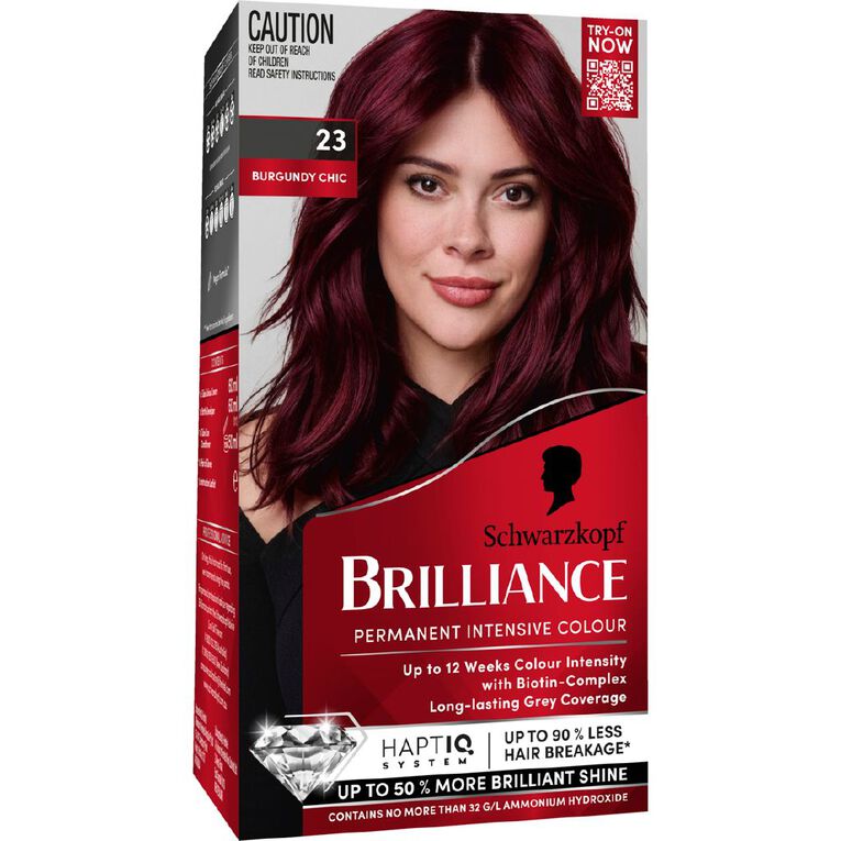 Schwarzkopf Brilliance Hair Colour Burgundy Chic 23, , hi-res