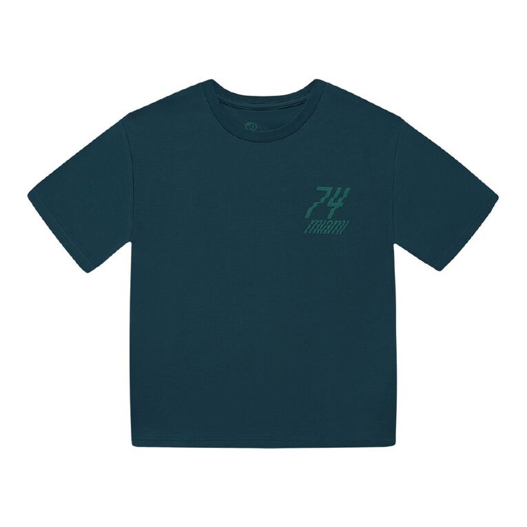 Young Original Short Sleeve Back Print Tee, Green Dark, hi-res