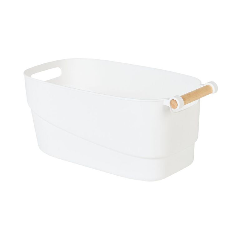 Living & Co Living & Co Cora Storage Box With Wooden Handle, , hi-res