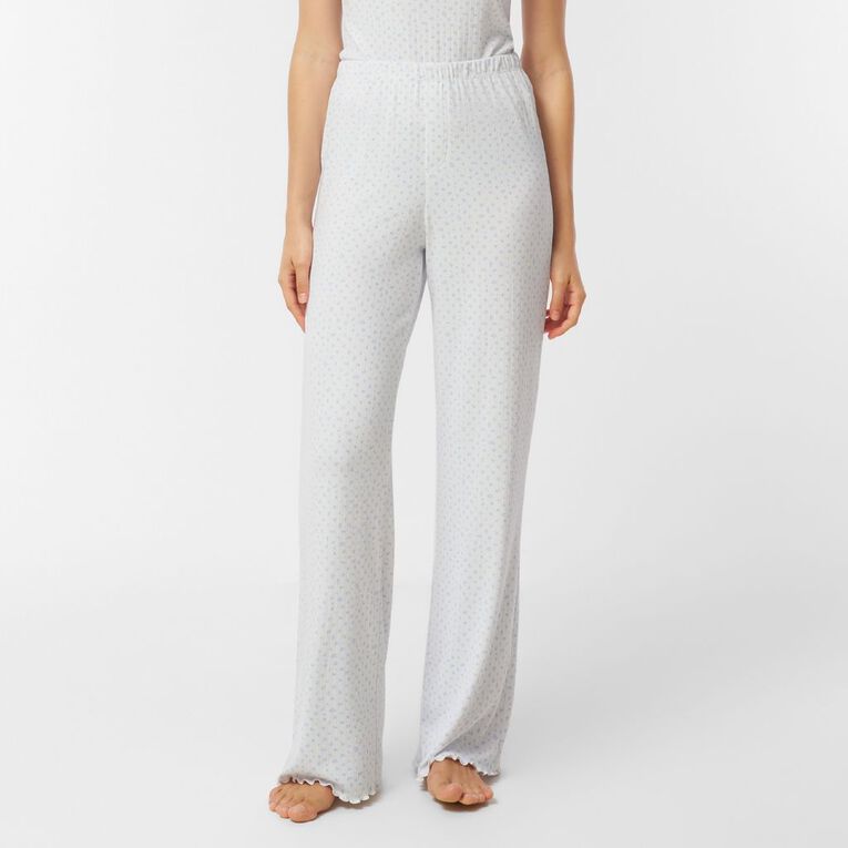 H&H Women's Pointelle Pyjama Pants, White, hi-res