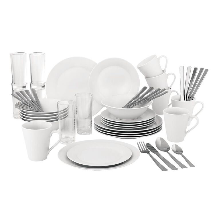 Living & Co Dining Starter Set White 54 Piece, , hi-res