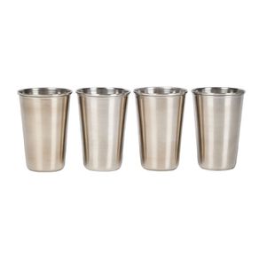Living & Co Stainless Steel Picnic Cups 4 Pack Stainless Steel 500ml