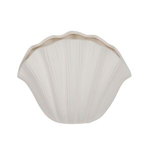 Living & Co Contemporary Ceramic Scallop Vase 28 x 20cm