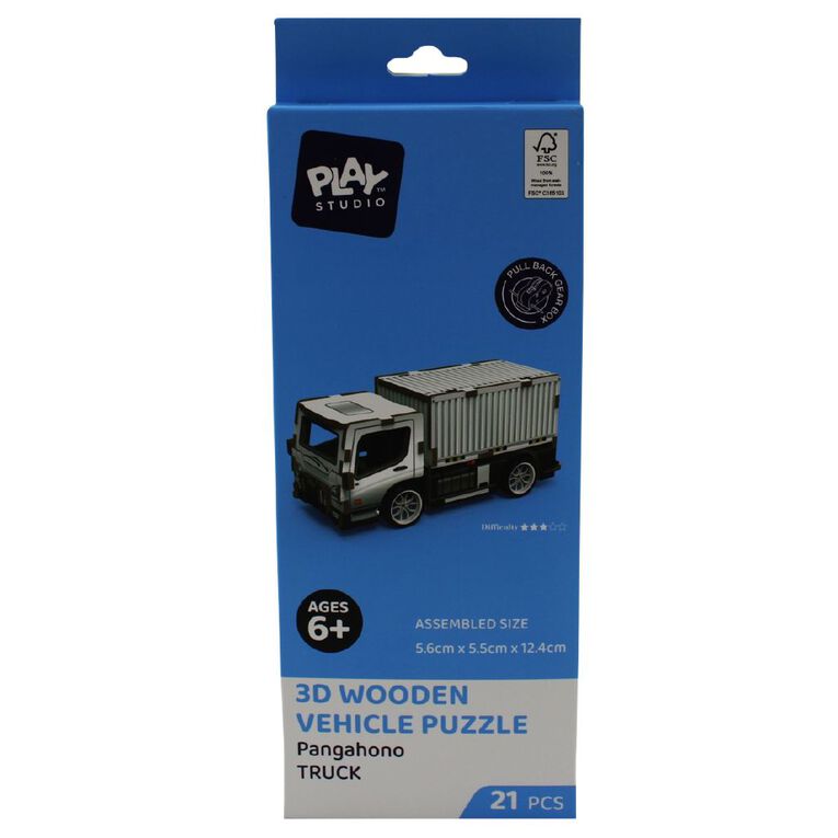 Play Studio 3D Wooden Mini Vehicle Assorted, , hi-res
