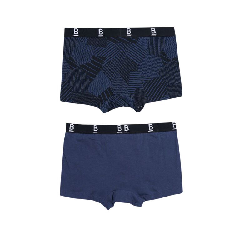 B FOR BONDS Men's Trunks 2 Pack, Navy, hi-res