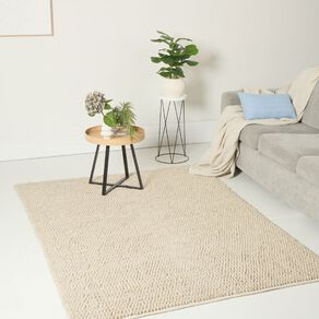 Living & Co Rug Wool Look Natural 160cm x 230cm