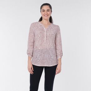 H&H Women's 3/4 Sleeve Henley Top