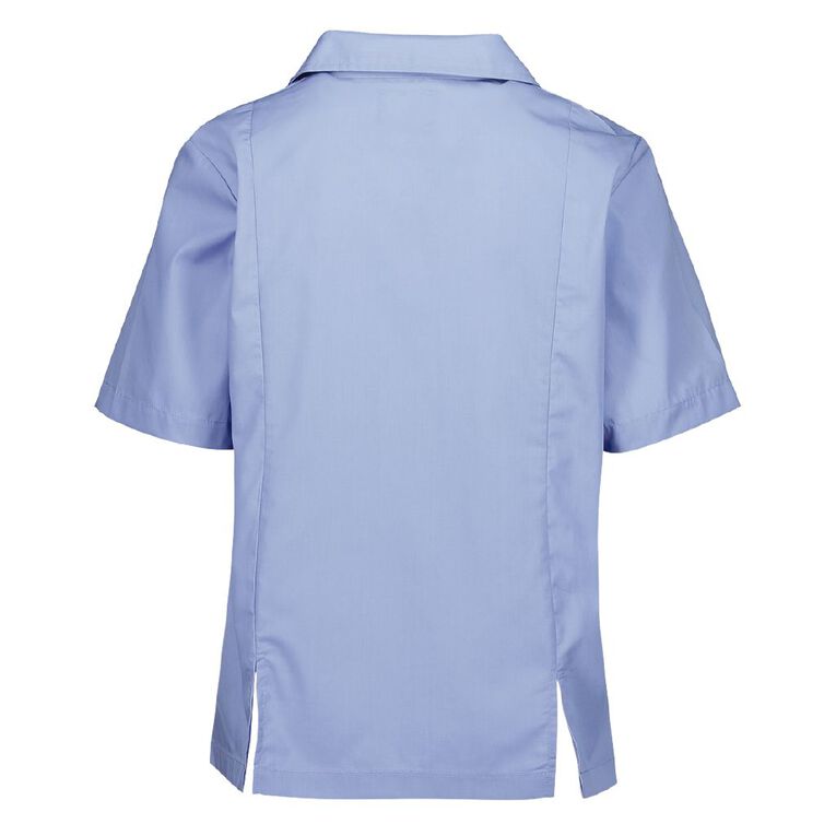 Schooltex St Mary's Hastings Short Sleeve Blouse with Embroidery, Oxford Blue, hi-res