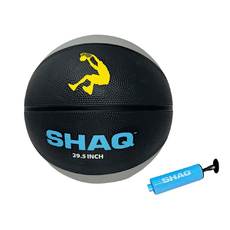 Shaq Rubber Basketball with Pump Size 29.5 Inches 7 Grey/Black, , hi-res