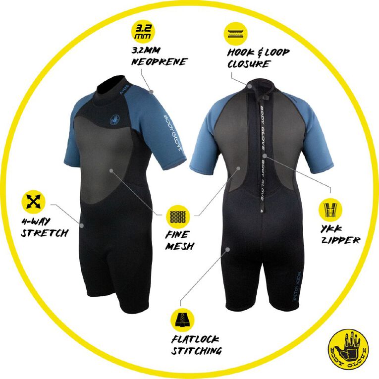 Body Glove Mens Springsuit Black/Blue XL, Black/Blue, hi-res