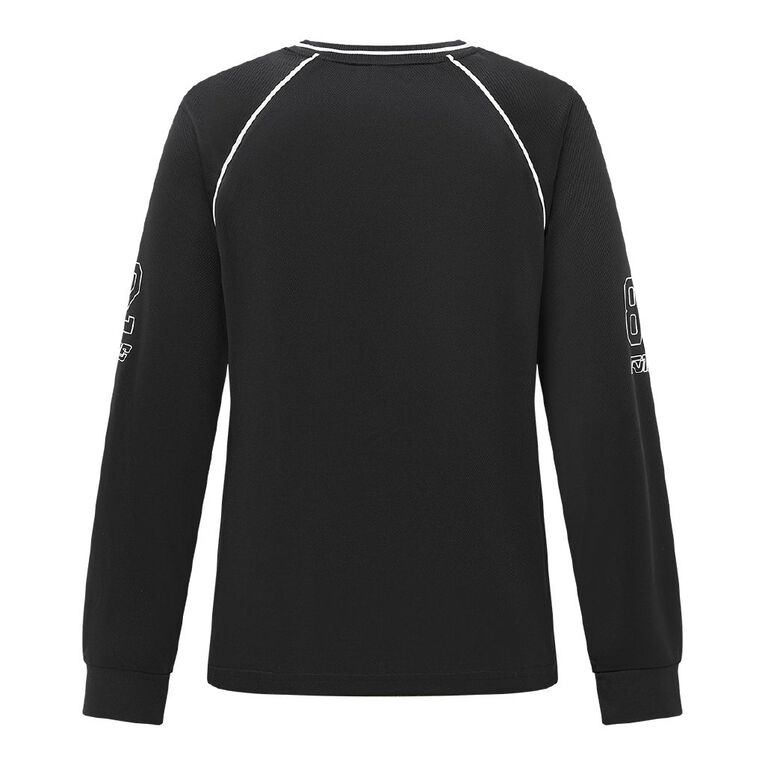 H&H Women's Long Sleeve Raglan Sports Tee, Black, hi-res