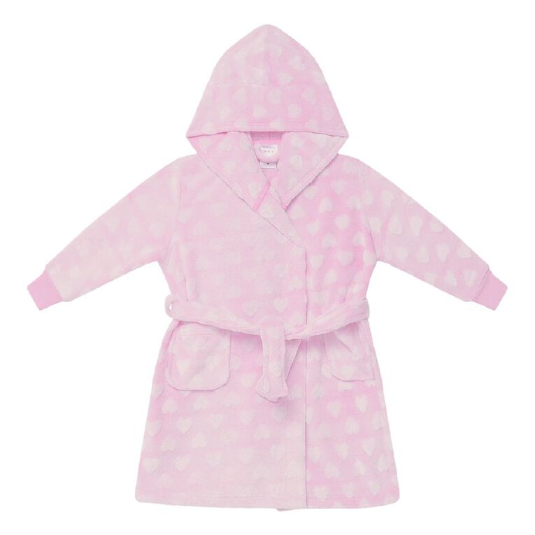 H&H Girls' Coral Fleece Robe, Pink Dark, hi-res