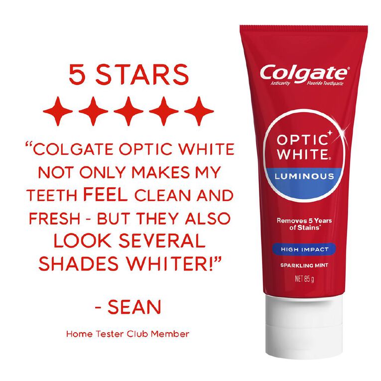 Colgate Optic White High Impact Toothpaste 85g, , hi-res