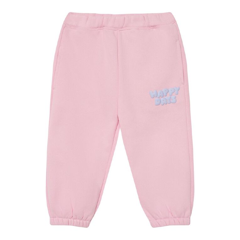 Young Original Toddler Girls' Cosy Fleece Trackpants, Pink Mid, hi-res