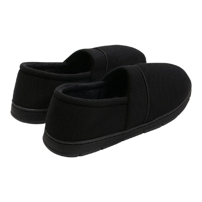 H&H Men's Richard Closed Back Slippers, Black, hi-res