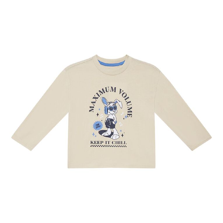 Young Original Long Sleeve Printed Tee, Brown Light BUNNY, hi-res