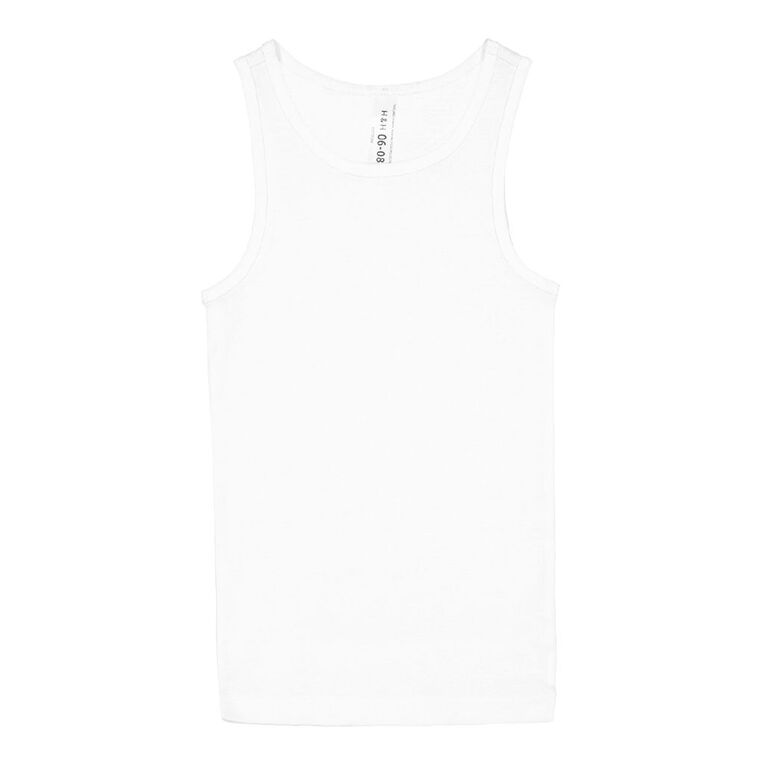 H&H Kids' Essential Singlet 2 Pack, Black/White, hi-res
