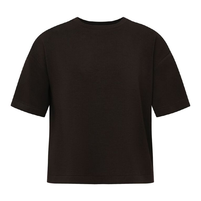 H&H Women's Short Sleeve Relaxed Modal Tee, Brown, hi-res