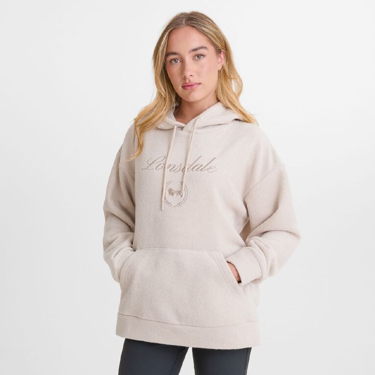 Lonsdale Women's Soho Boucle Hoodie, Brown Light, hi-res
