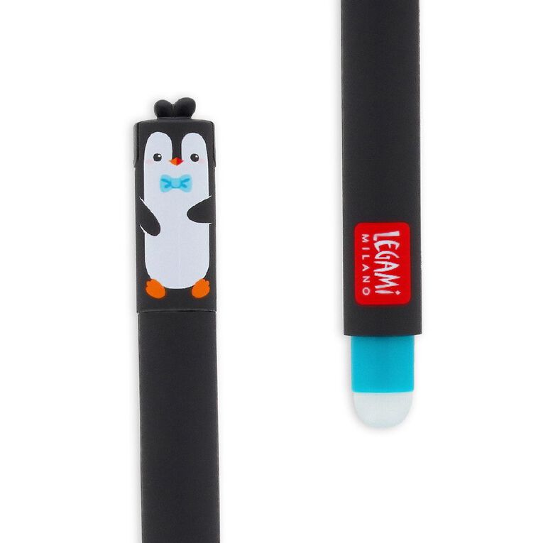 Legami Penguin Erasable Gel Pen Turquoise, , hi-res