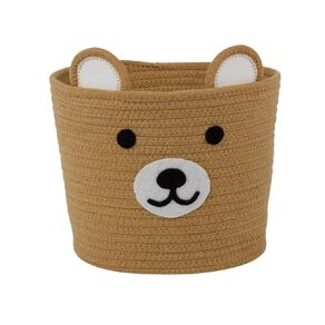 Living & Co Kids Cotton Rope Basket Bear Brown Mid