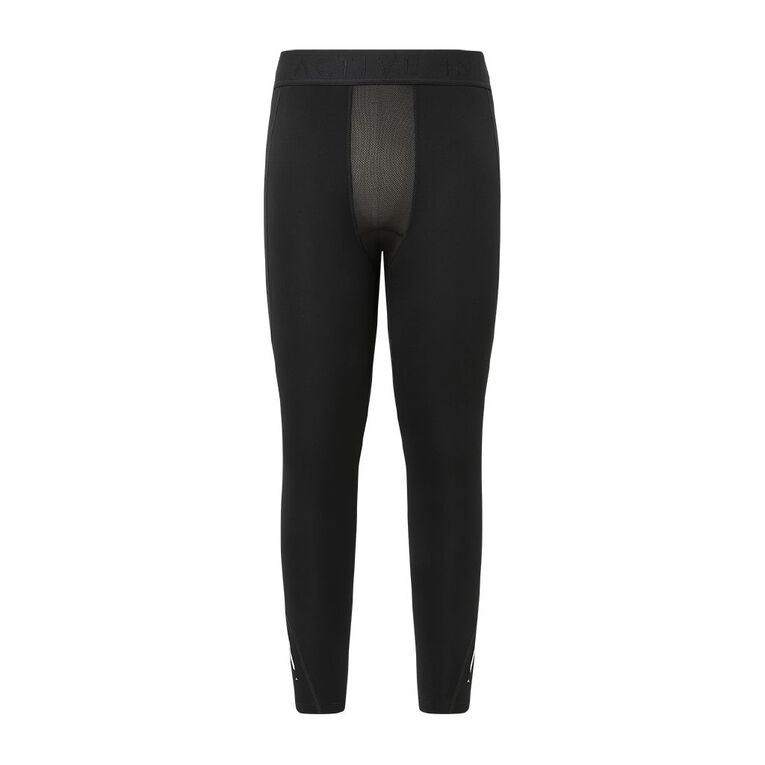 Active Intent Men's Fleece Compression Pants, Black, hi-res