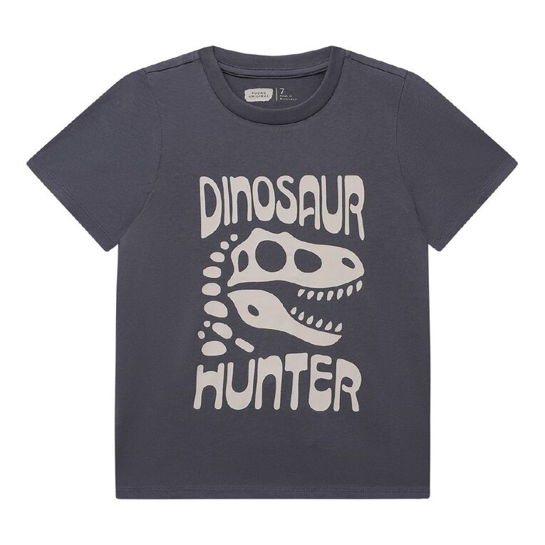 Young Original Short Sleeve Printed Tee, Grey Mid, hi-res