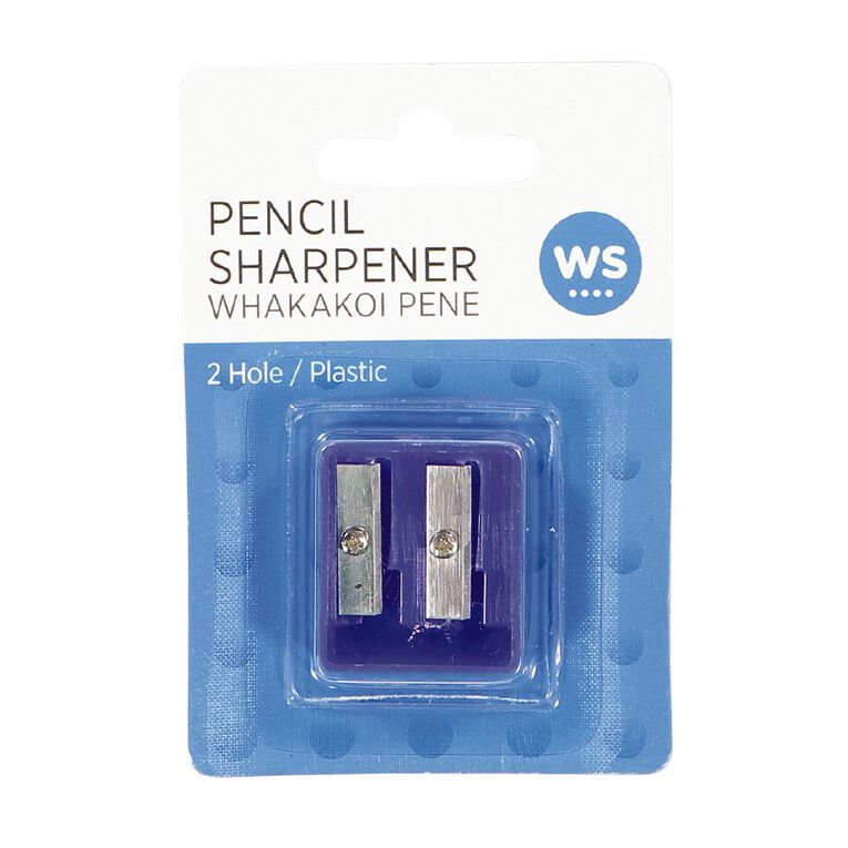 WS Pencil Sharpener 2 Hole Plastic Assorted, , hi-res