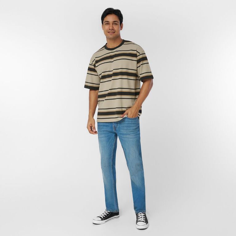 Garage Men's Relaxed Pique Striped Tee, Brown Light, hi-res