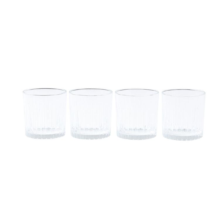Living & Co Oslo Glass Tumbler Short Clear 4 Pack, , hi-res