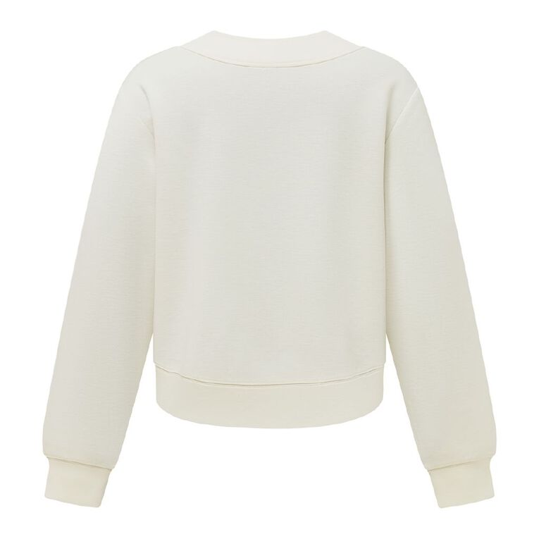 Active Intent Women's Scuba Crew Sweat, Cream, hi-res
