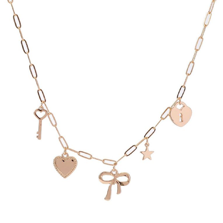 Charm Necklace Gold, , hi-res