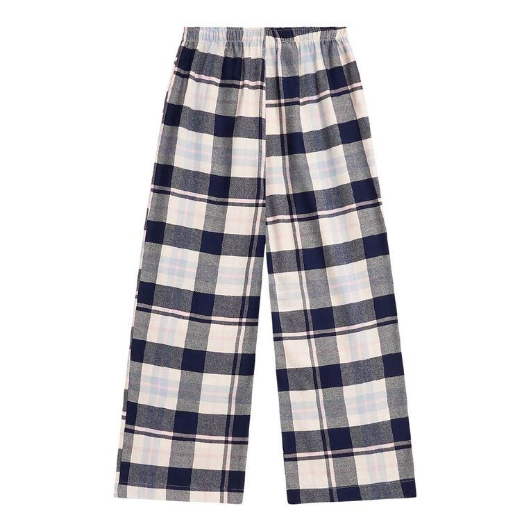 H&H Girls' Boyfriend Flannelette Pants, Blue Dark, hi-res