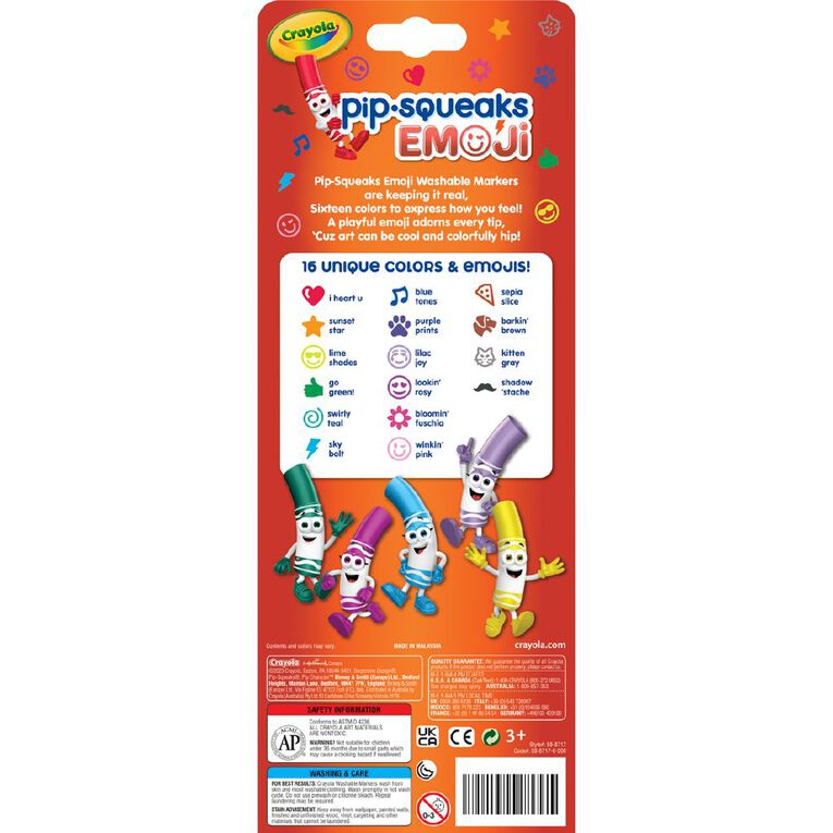 Crayola PipSqueak Emoji Markers 16 Pack, , hi-res