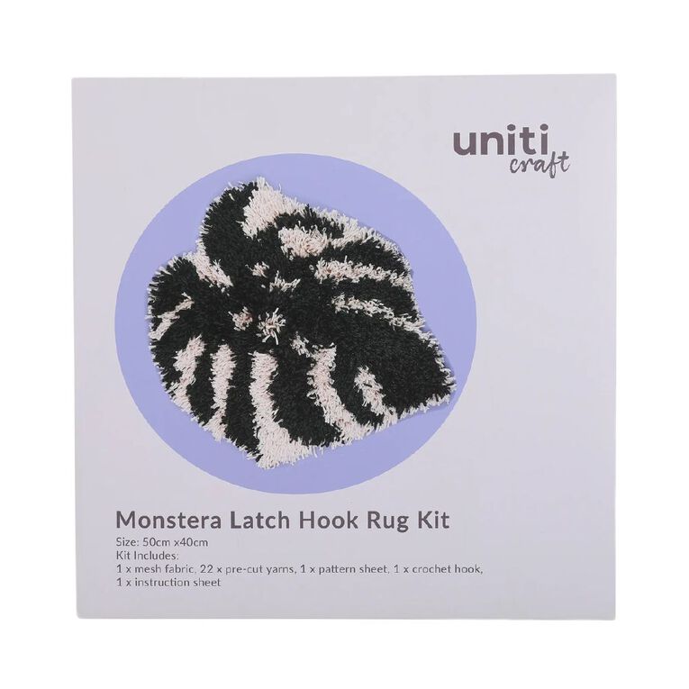 Uniti Monstera Latch Hook Rug Kit, , hi-res