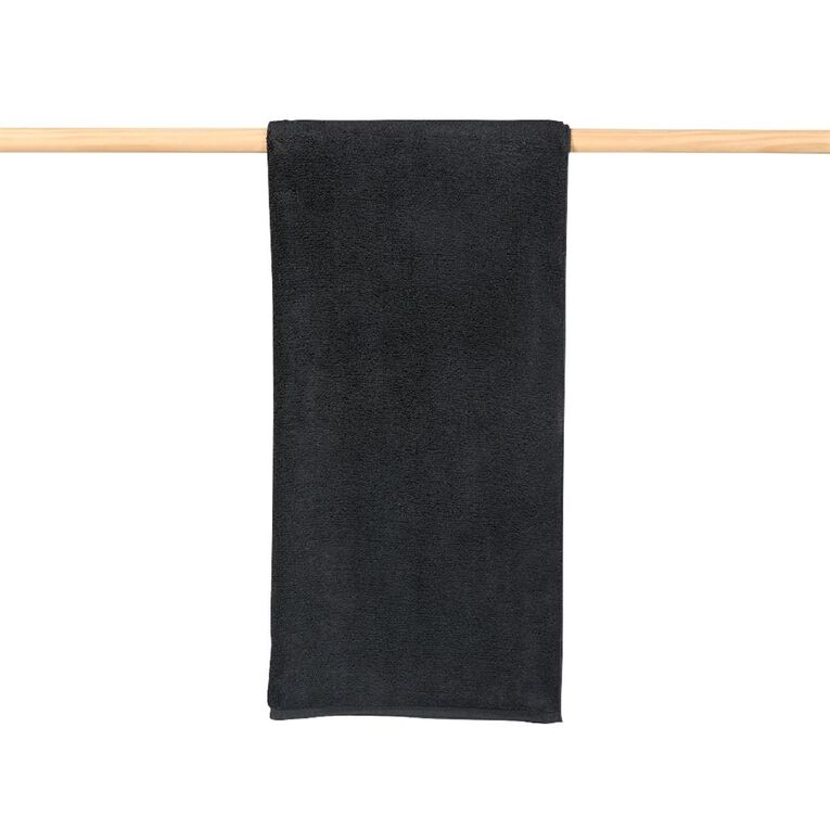 Living & Co Plush Plain Bath Towel Black, , hi-res