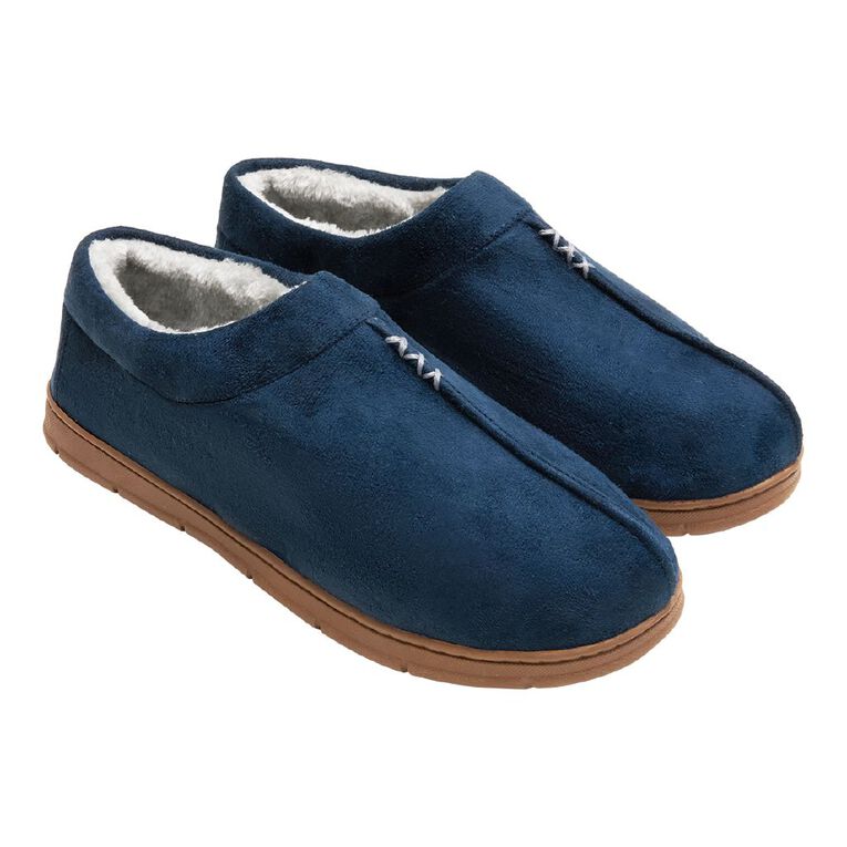 H&H Men's Ernie Closed Back Slippers, Navy, hi-res